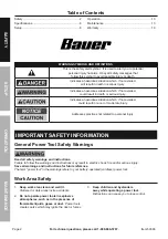 Preview for 2 page of Bauer 2269C-B Owner'S Manual & Safety Instructions