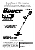 Bauer Hypermax Lithium 19115C-B Owner'S Manual & Safety Instructions preview