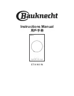 Предварительный просмотр 1 страницы Bauknecht ETI 6160 IN Instruction Manual