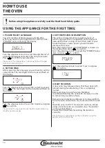 Предварительный просмотр 14 страницы Bauknecht IR6 EP8VS2 PT Health & Safety, Use And Care And Installation Manual