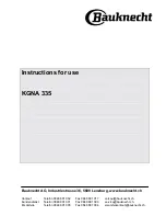 Bauknecht KGNA 335 Instructions For Use Manual preview