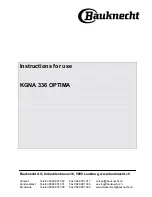 Bauknecht KGNA 336 OPTIMA Instructions For Use Manual preview