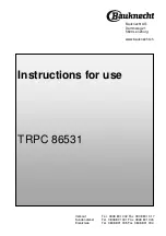 Bauknecht TRPC 86531 Instructions For Use Manual preview