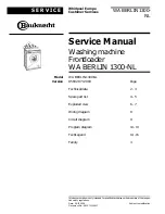 Bauknecht WA BERLIN 1300-NL Service Manual preview