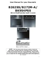 Предварительный просмотр 2 страницы Baumatic B262ss User Manual