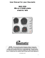 Предварительный просмотр 2 страницы Baumatic B65.5SS Instruction Manual