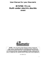 Preview for 2 page of Baumatic B727SS Instruction Manual