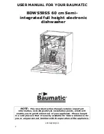 Preview for 2 page of Baumatic BDWS59SS User Manual