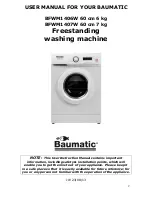 Preview for 2 page of Baumatic BFWM1406W Instruction Manual