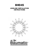 Preview for 1 page of Baumatic BHD45 User And Installation Instructions Manual