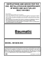 Предварительный просмотр 2 страницы Baumatic BHG900.6SS Instruction Manual