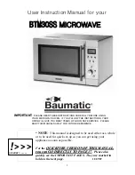 Предварительный просмотр 2 страницы Baumatic BTM30SS Instruction Manual