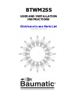 Baumatic BTWM2SS User And Installation Instructions Manual предпросмотр