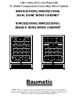 Preview for 1 page of Baumatic BWCDZ150GL User Manual