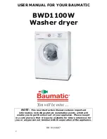 Предварительный просмотр 2 страницы Baumatic BWD1100W User Manual