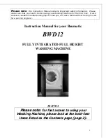 Предварительный просмотр 2 страницы Baumatic BWD12 Instruction Manual