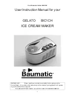 Preview for 2 page of Baumatic GELATO BIC1CH User Instruction Manual