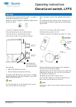 Preview for 3 page of Baumer CleverLevel LFFS-1 Series Operating Instructions Manual