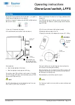 Preview for 3 page of Baumer CleverLevel LFFS Series Operating Instructions Manual