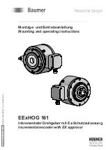 Предварительный просмотр 1 страницы Baumer Hubner EExHOG 161 Mounting And Operating Instructions