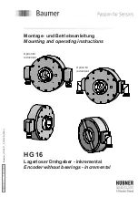 Baumer HUBNER HG 16 Mounting And Operating Instructions предпросмотр