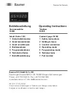 Preview for 1 page of Baumer N 208 Operating Instructions Manual