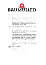 Preview for 3 page of Baumuller b maXX BM3400 Series Instruction Manual