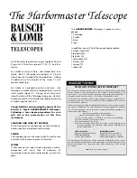 Preview for 3 page of Bausch & Lomb Harbormaster 68-3576 User Manual