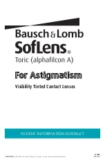 Preview for 1 page of Bausch & Lomb SofLens Toric alphafilcon A Patient Information Booklet