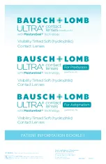 Предварительный просмотр 1 страницы Bausch & Lomb ULTRA Patient Information Booklet