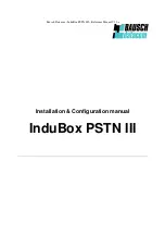 Bausch Datacom InduBox PSTN III Installation & Configuration Manual preview