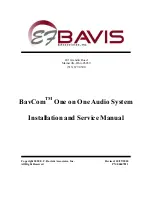 Предварительный просмотр 1 страницы Bavis BavCom One on One Installation And Service Manual