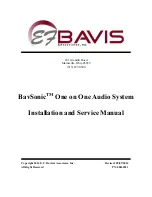 Bavis BavSonic One on One Audio System Installation And Service Manual предпросмотр