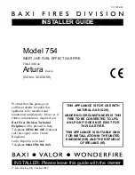 Предварительный просмотр 1 страницы Baxi Fires Division 754 Installer'S Manual