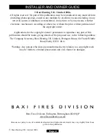 Preview for 2 page of Baxi Fires Division 834 Installer And Owner Manual