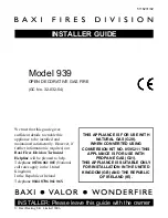 Preview for 1 page of Baxi Fires Division 939 Installer'S Manual