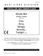 Baxi Fires Division MIRAGE 804 Installer And Owner Manual preview