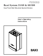 Preview for 1 page of Baxi 35/60 User Operating Instructions Manual