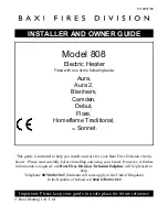 Baxi 808 Installer And Owner Manual preview