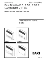 Preview for 1 page of Baxi Brazilia F 5S Installation And Owner'S Manual