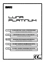 Baxi luna platinum+ Instruction Manual For Users And Fitters preview