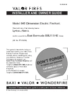 Предварительный просмотр 1 страницы Baxi VALOR FIRES 845 Installer And Owner Manual