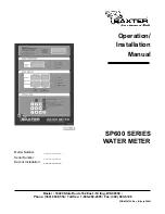 Предварительный просмотр 1 страницы baxter SP600 Series Operation & Installation Manual