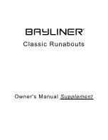 Bayliner Classic Runabouts Owner'S Manual preview