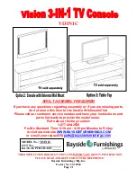 Предварительный просмотр 1 страницы Bayside Furnishings Vision 3-in-1 TV Console Assembly Manual