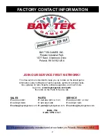 Preview for 2 page of BAYTEK GAMES PERFECTION Service Manual