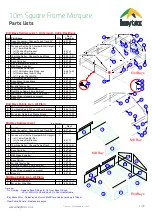 Предварительный просмотр 3 страницы Baytex 10m Square Frame Marquee Assembly Manual