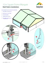 Предварительный просмотр 18 страницы Baytex 10m Square Frame Marquee Assembly Manual