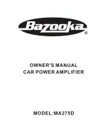 Предварительный просмотр 1 страницы Bazooka MA275D Owner'S Manual