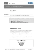 Preview for 2 page of BBH SCU Series Installation Manual